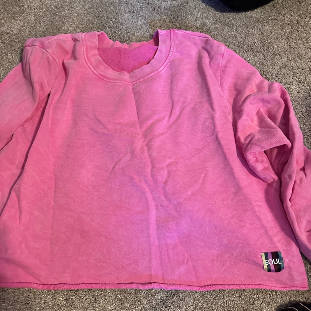 Soulcycle Soul cropped pink sweatshirt xl